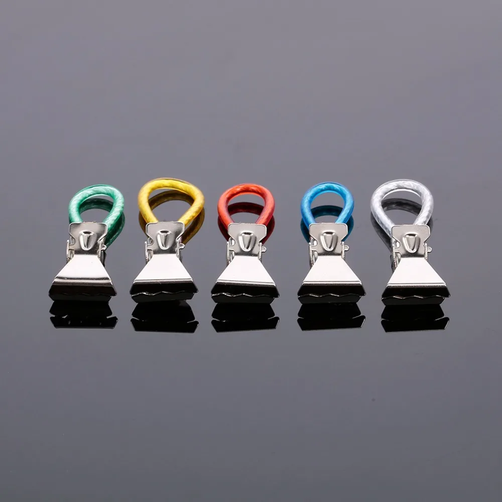 5 PCS / 10 PCS Stainless Steel Tea Towel Clip Hanging Loop Design Colorful Hand Towel Hanging Clip Multipurpose Clothespin Style