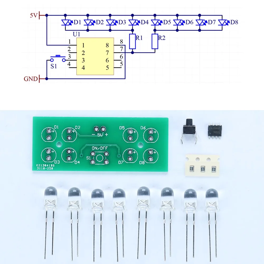 DIY electronic LED Flashlight soldering Kit SMD components Board for beginner