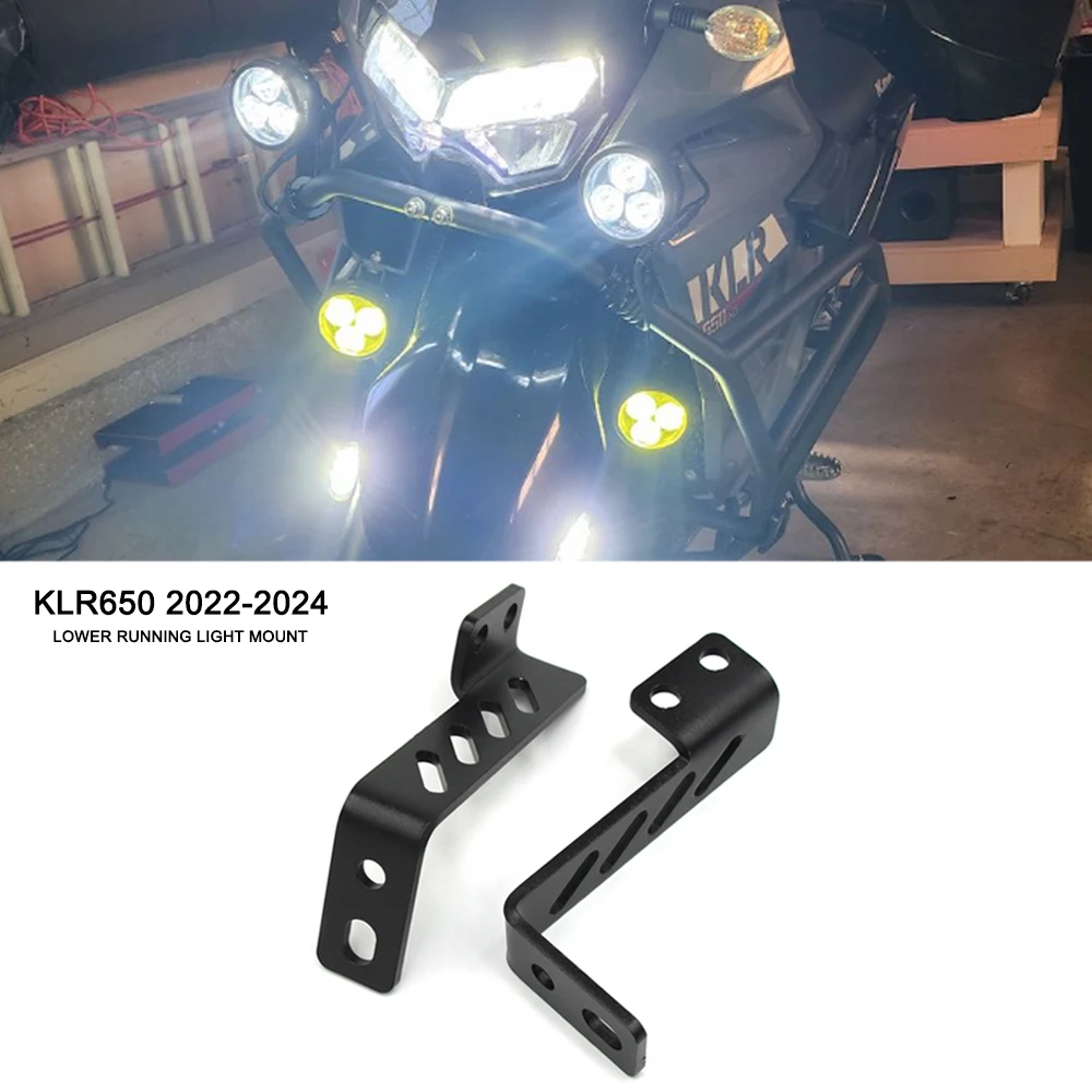 

KLR650 аксессуары, держатель вспомогательного фонаря, поддержка Kawasaki KLR 650 2022-2024, новое крепление для нижнего ходового огня мотоцикла