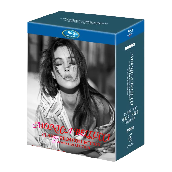 Set de Discos Blu-ray de la Colección de Películas Clásicas de Monica Bellucci, 27 Películas en HD, Set en Caja con Subtítulos en Chino e Inglés