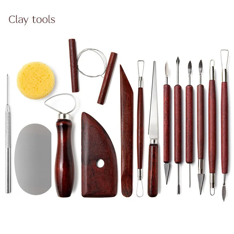Cross-border Ceramic Tools 15-piece Set, Clay Clay Plastic Carving Knife, Detail Needle Scraper DIY Figure Tool