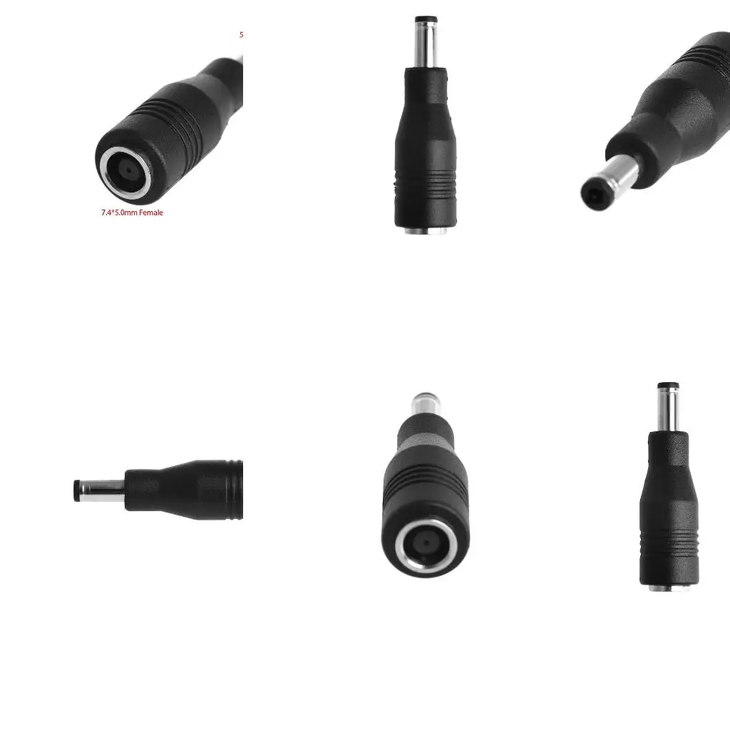 Power Connector Adapter 5.5 x 2.5 mm Male Plug to 7.4 x 5.0mm Female Coupler Converter for HP for Dell Lapto