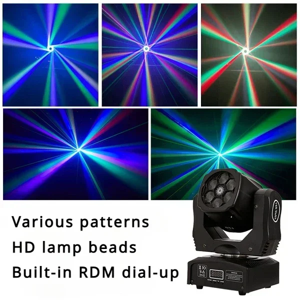 

Mini Spot Beam 6-eye Cellular Laser Light Moving Head Lights High Brightness 90W LED Stage Light DMX512 Live Show DJ Nightclub