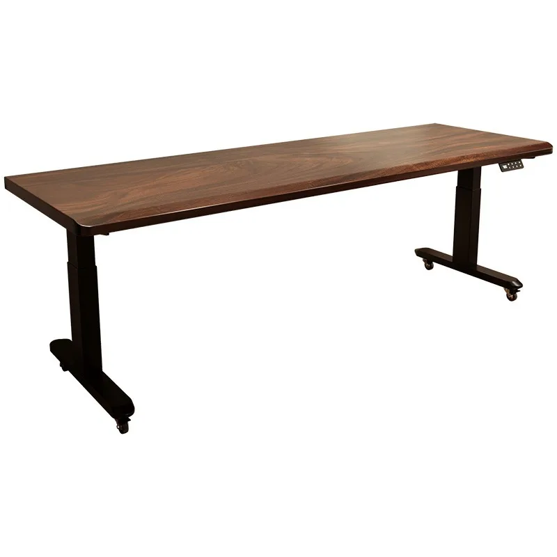 Solid wood lifting table Bedroom bedside table Cross bed table South American walnut removable desk Home lazy computer desk
