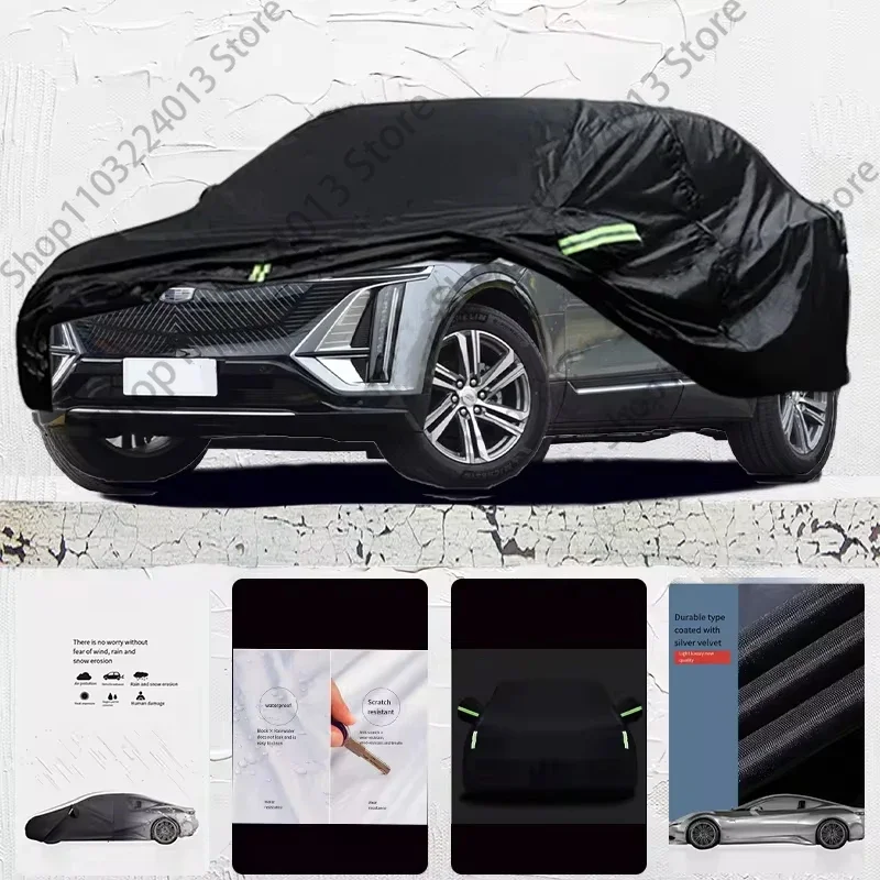 

For Cadillac Lyriq Exterior Car Cover Outdoor Protection Full Car Covers Waterproof Sunshade Anti UV Snow Cover Car cover Black