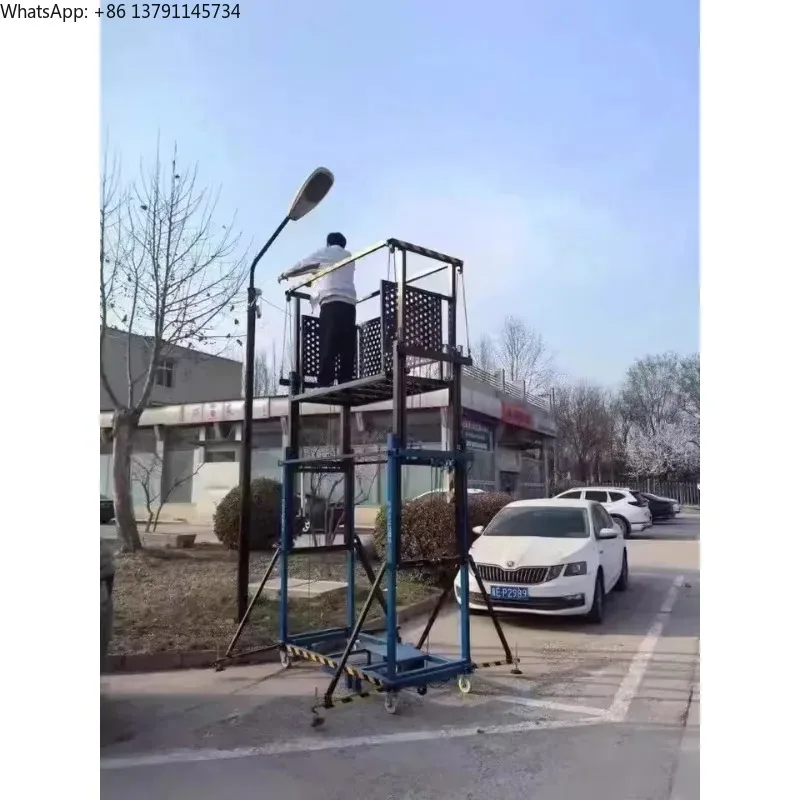 New mobile lifting platform electric scaffolding indoor outdoor decoration high-altitude work site folding disassembling 6