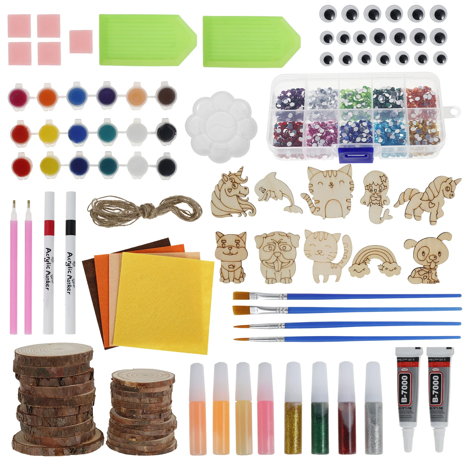 

Diamond Art Wooden Painting Kit Creative Smooth Surface DIY Wood Glow Art Craft Paint Kit for Kids Boys Girl 6 to 12 Years Old