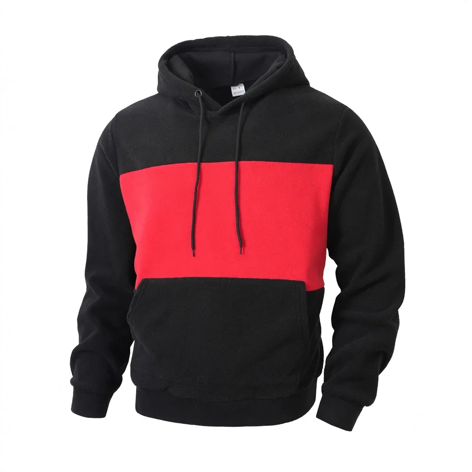 Autumn Winter  2025 New Fashion Men's Color-coded Casual Trendy Long Sleeve Hooded Pullover Sweatshirts Male Hoodies Clothes Top