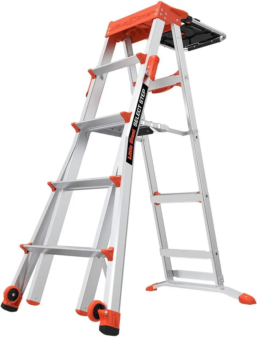 Ladders, Select Step With Airdeck Accessory, 5-8 Foot, Stepladder, Aluminum, Type 1A, 300 Lbs Weight Rating, (15125-001)