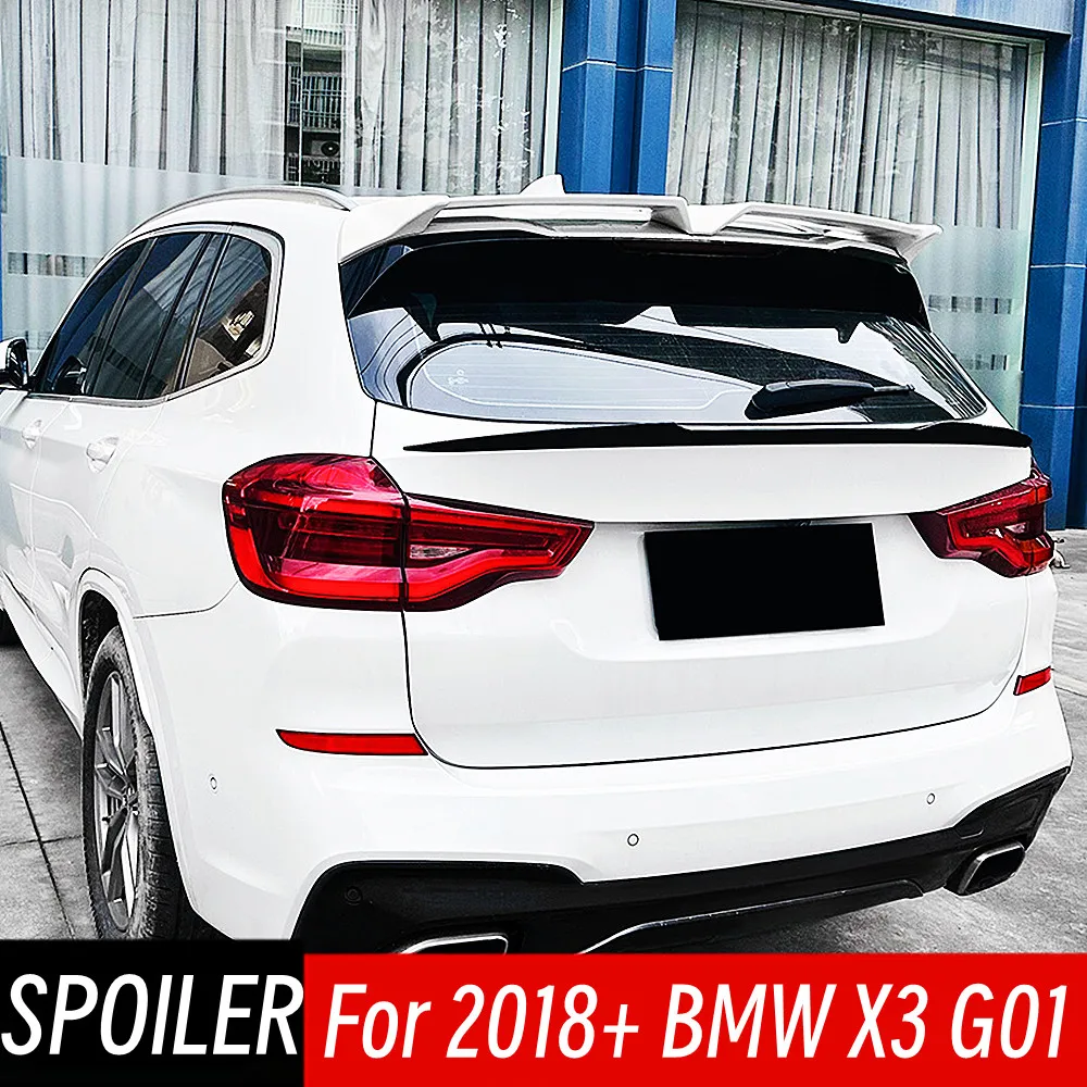 

Для BMW X3 G01 2018 + комплект кузова Автомобильный задний багажник крышка багажника губа Ducktail спойлер Крылья черный углеродный внешний тюнинг аксессуары часть