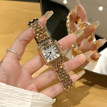New Women Watch Light Luxury Brand Business Gold Stainless Steel Ladies Fashion Quartz Watches Female Clock Bracelet Wristwatch 5
