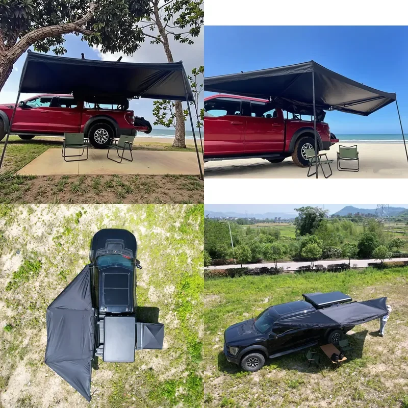 180 Degree Parallel Car Side Awning With Extension Side Wall for 4WD SUV Pickup off Road Camping