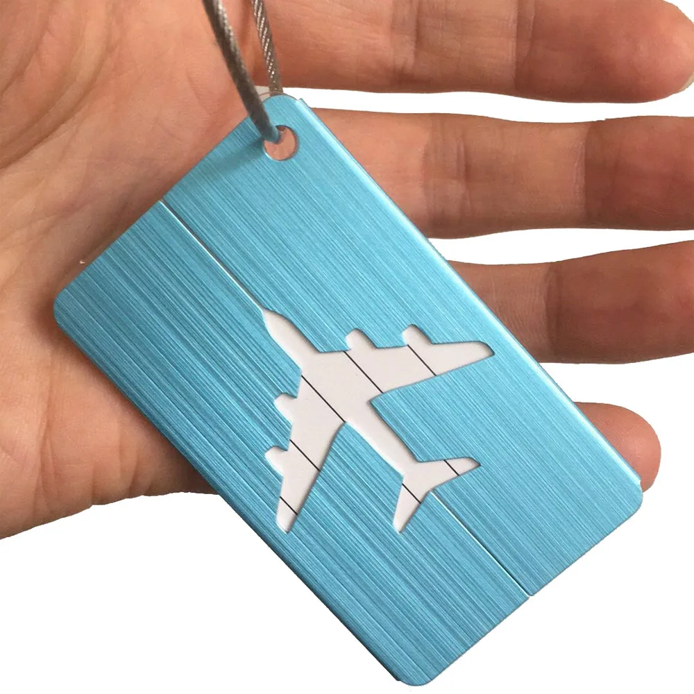 Étiquettes de bagage de voyage en métal, étiquette de nom de bagage, porte-étiquette d\'adresse de valise, étiquette de bagage en alliage