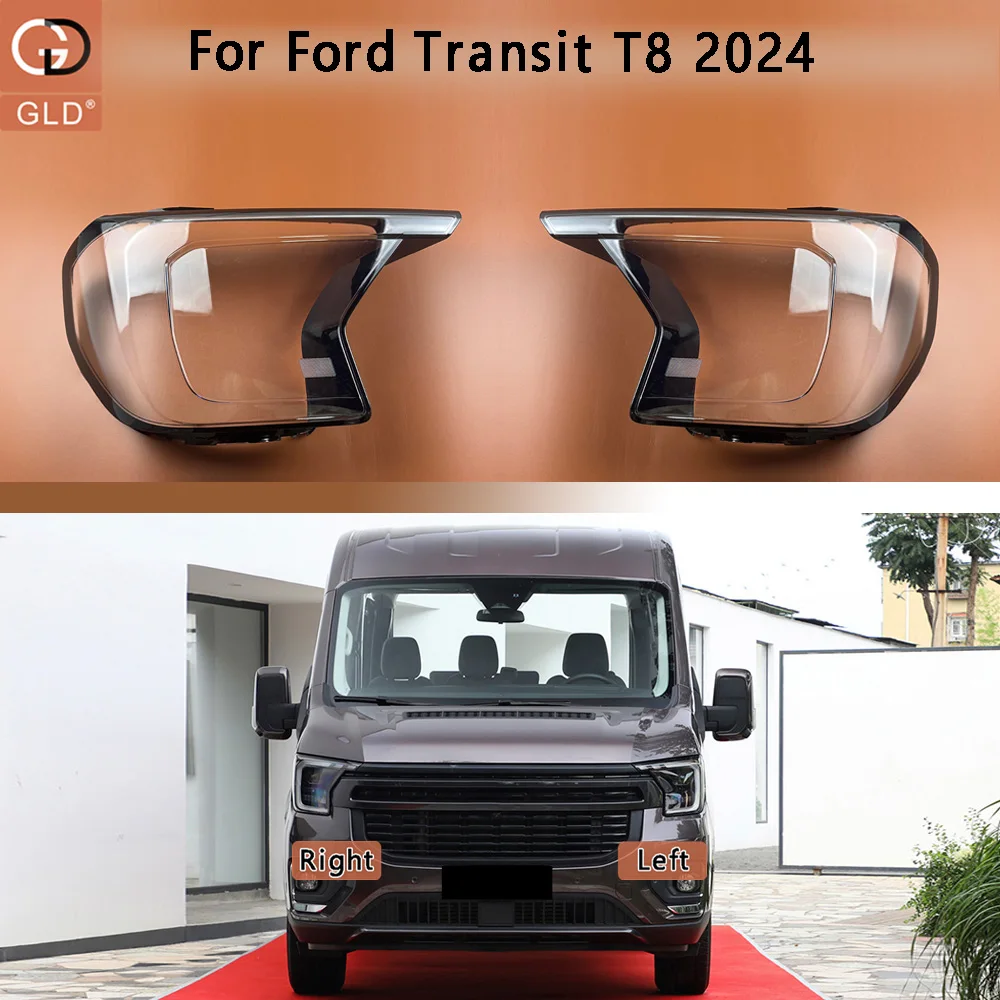 

For Ford Transit T8 2024 Front Headlight Cover Transparent Lamp Shade Headlamp Shell Lens Plexiglass Replace Original Lampshade