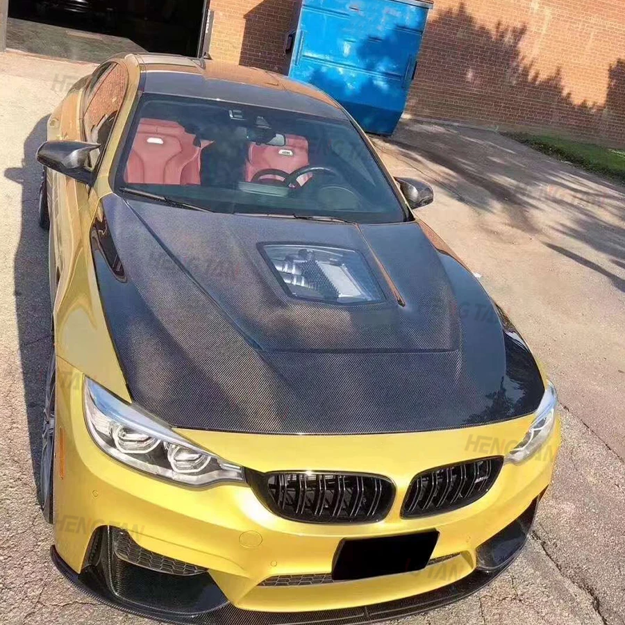 ل BMW M3 F80 M4 F82 F83 2014-2020 IM نمط ألياف الكربون سيارة المصد الأمامي غطاء المحرك هود بونيه تنفيس أجزاء طقم الجسم