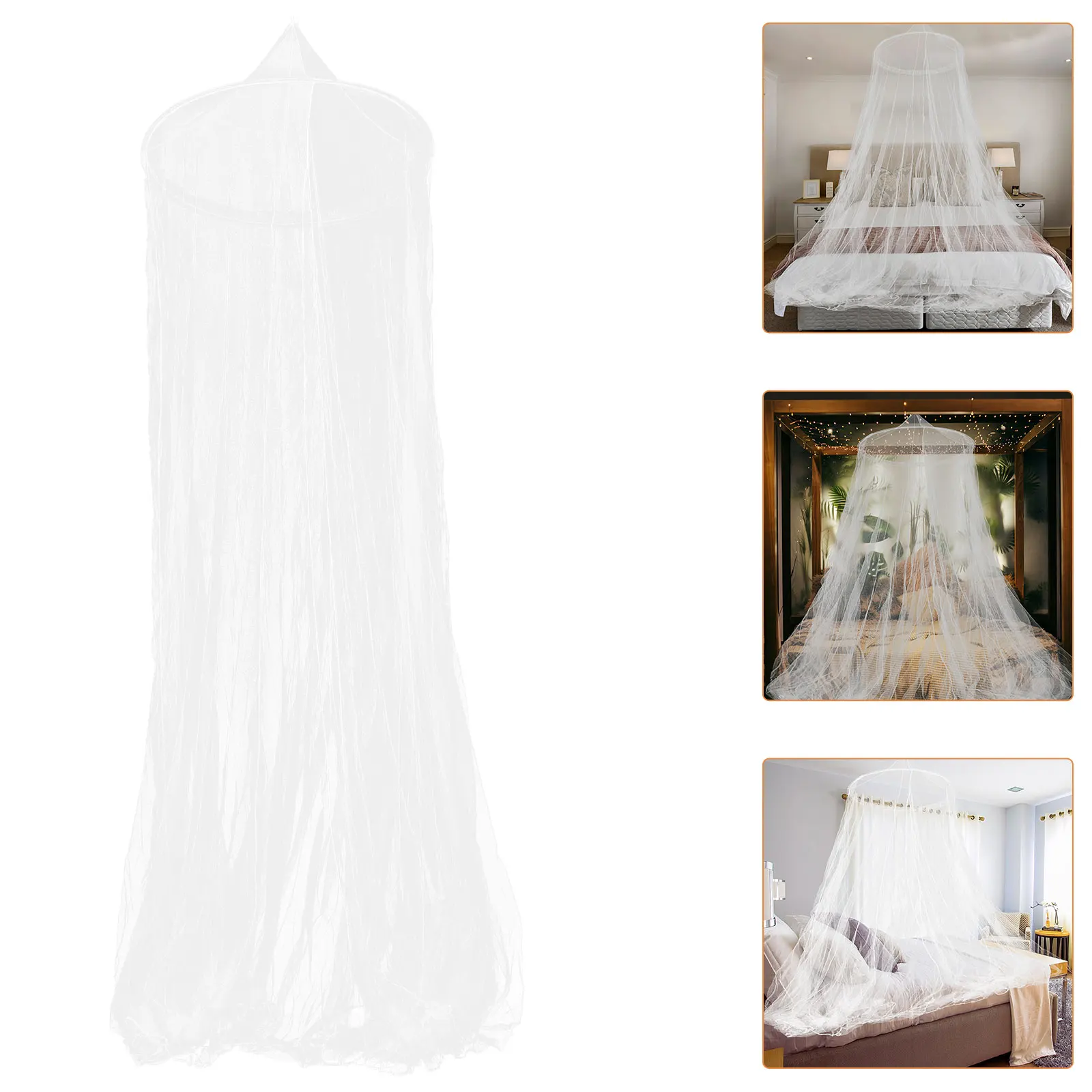 Ronde koepelluifel voor meisjeskamer Duurzaam polyester Ruime dubbele tent Gemakkelijk opvouwbaar Lichtgewicht gebruik binnen en buiten Prinsessenbed