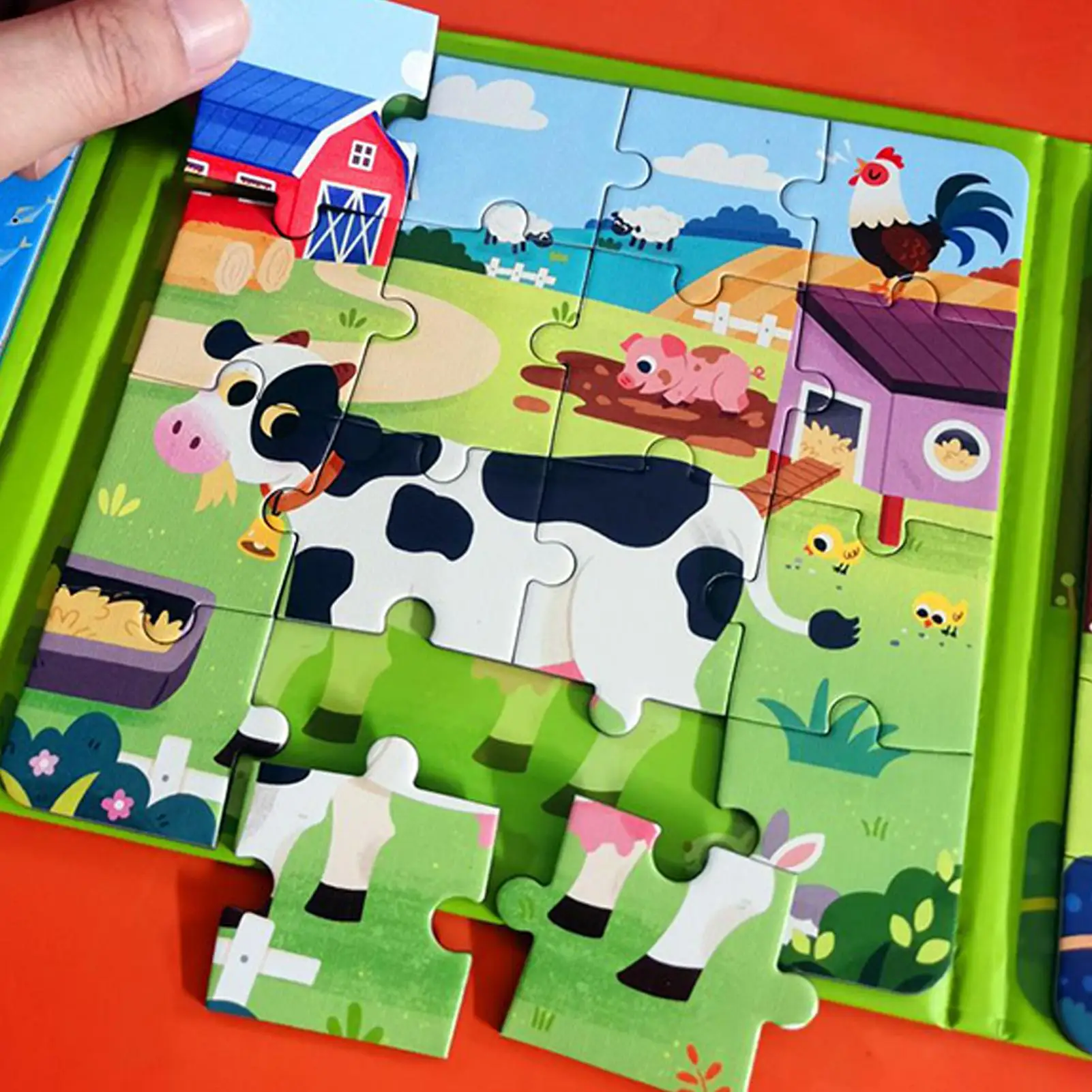 Magnetische Szene Puzzles Spiele für Kinder Beschäftigt Ruhig Cartoon Tier Puzzle Buch Baby Pädagogisches Montessori Spielzeug kinder Geschenke