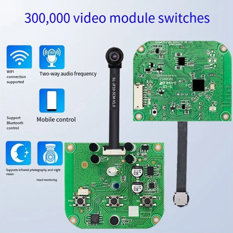 300,000 Video Module Switch Door Monitoring Remote Switch Two-Way Wireless Remote Control Camera Module Durable Easy Install