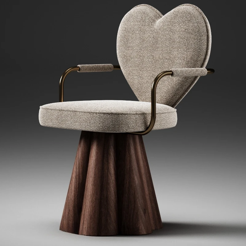 Love dressing chair leather makeup chair rotatable high-end makeup stool girls master bedroom cloakroom dressing stool