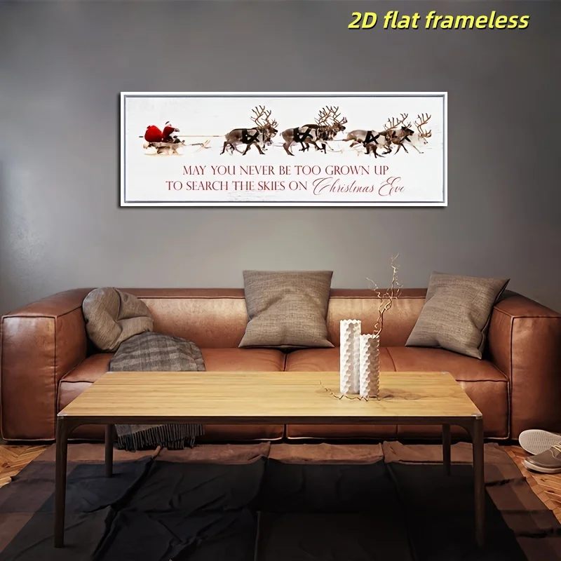 1 big Christmas logo, may you never grow up to be unable to explore the sky on Christmas Eve, 2D flat printing frameless paintin