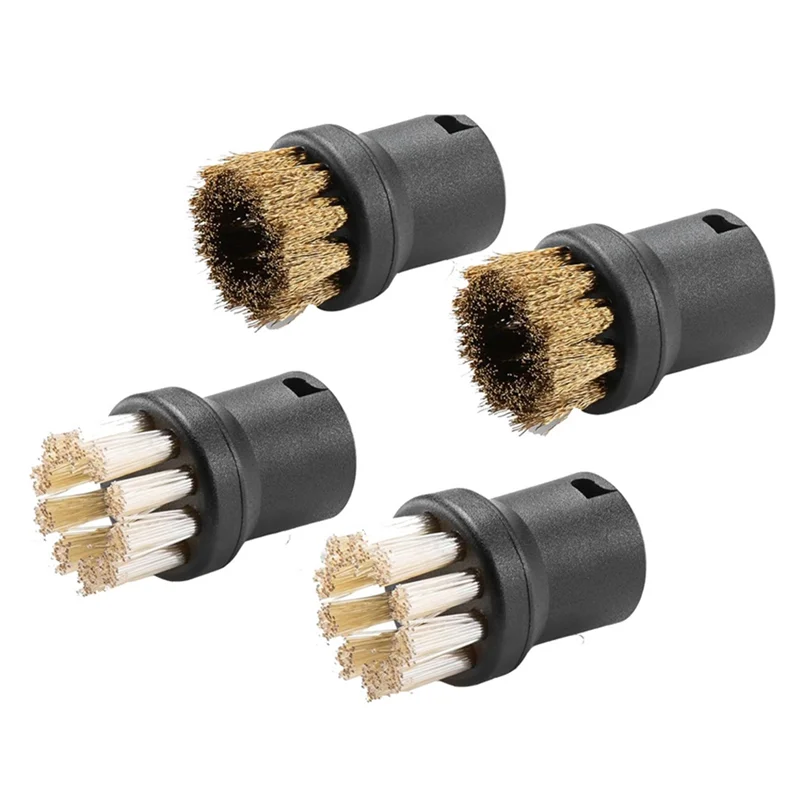 A97T For Karcher Power Brush Set,Round Brushes For Stubborn Dirt For Kitchen Household,2 Brass Brushes And 2 Power Brushes