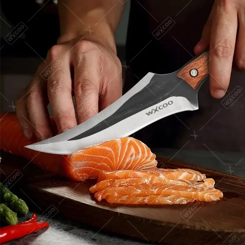WXCOO Meat Chop Utility Knife Kitchen Vegetable Slicing Chef Cleaver Fruit Fish Butcher Handmade Tool Boning Knives
