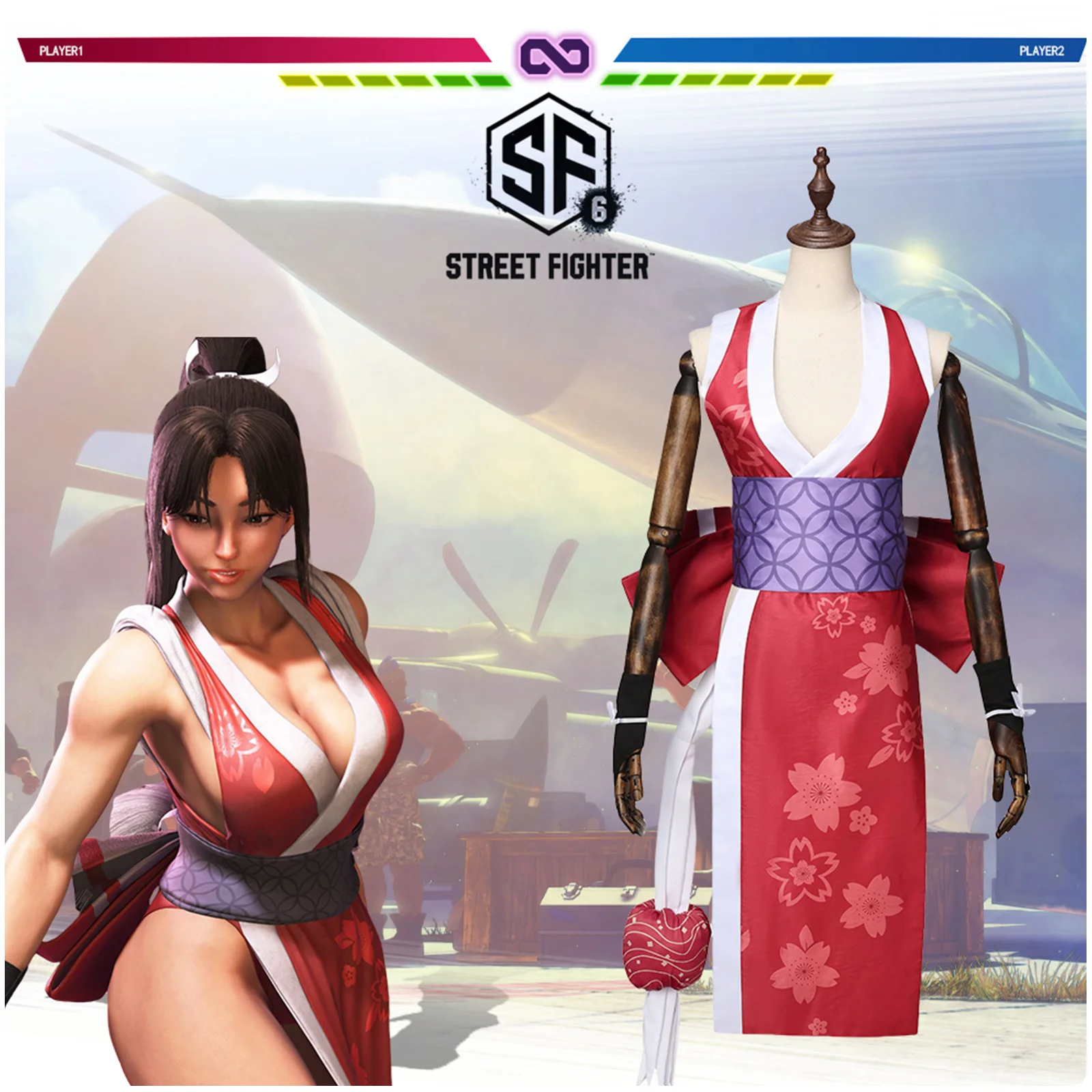 

Костюм для косплея Game Fighter Mai Shiranui, сексуальный горячий наряд на Хэллоуин, нарядное женское платье, вечерние костюмы для ролевых игр