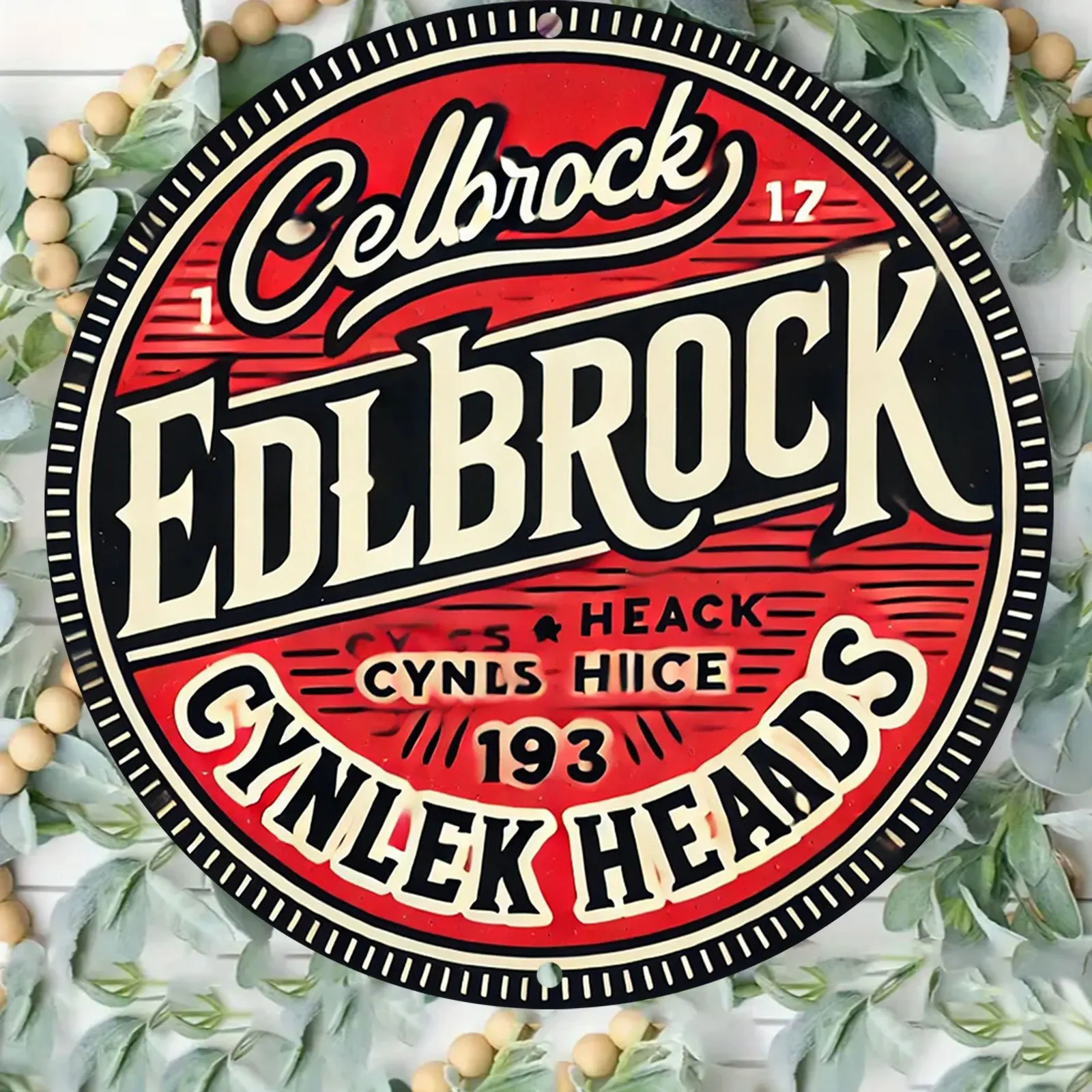 2D Flat, 2D Edelbrock Logo für Restaurant, Bar, Café, Büro, Autogeschäft und Zuhause Wanddekorationen – langlebig, 20,3 x 20,3 cm (20×