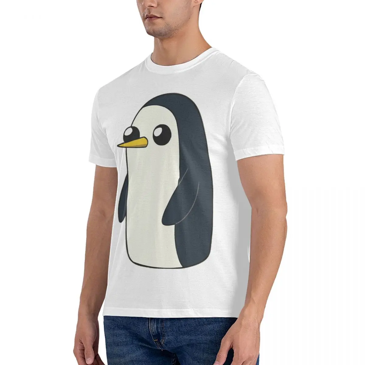 Gunter T Shirts Men's Pure Cotton Casual T-Shirts O Neck Adventure Cartoon Time Tees Short Sleeve Tops Classic