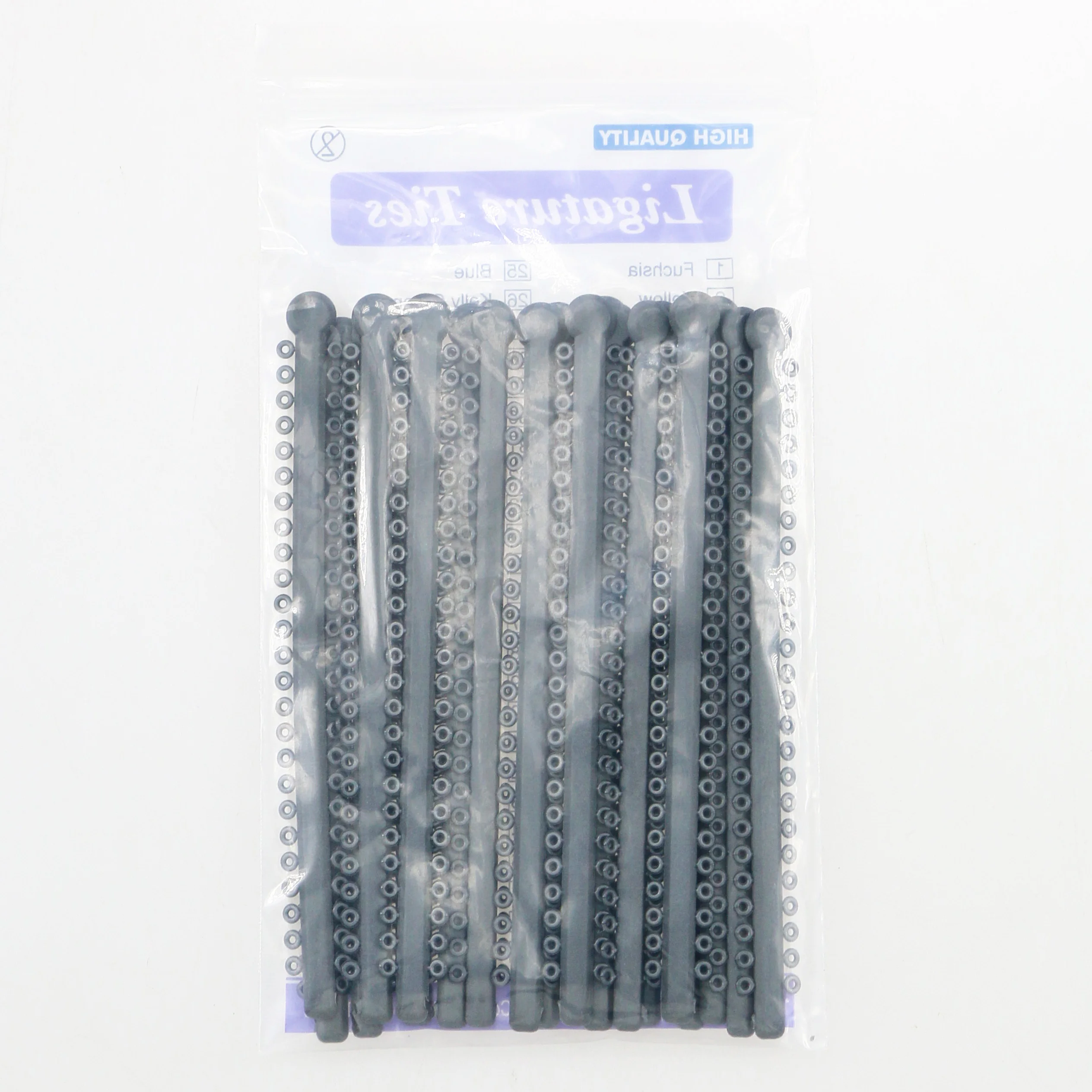 Grey Dental Orthodontic Elastic Ligature Ties Rubber Bands for Braces Brackets Tooth Dentist Tools 1000 Ties Rings Per Pack