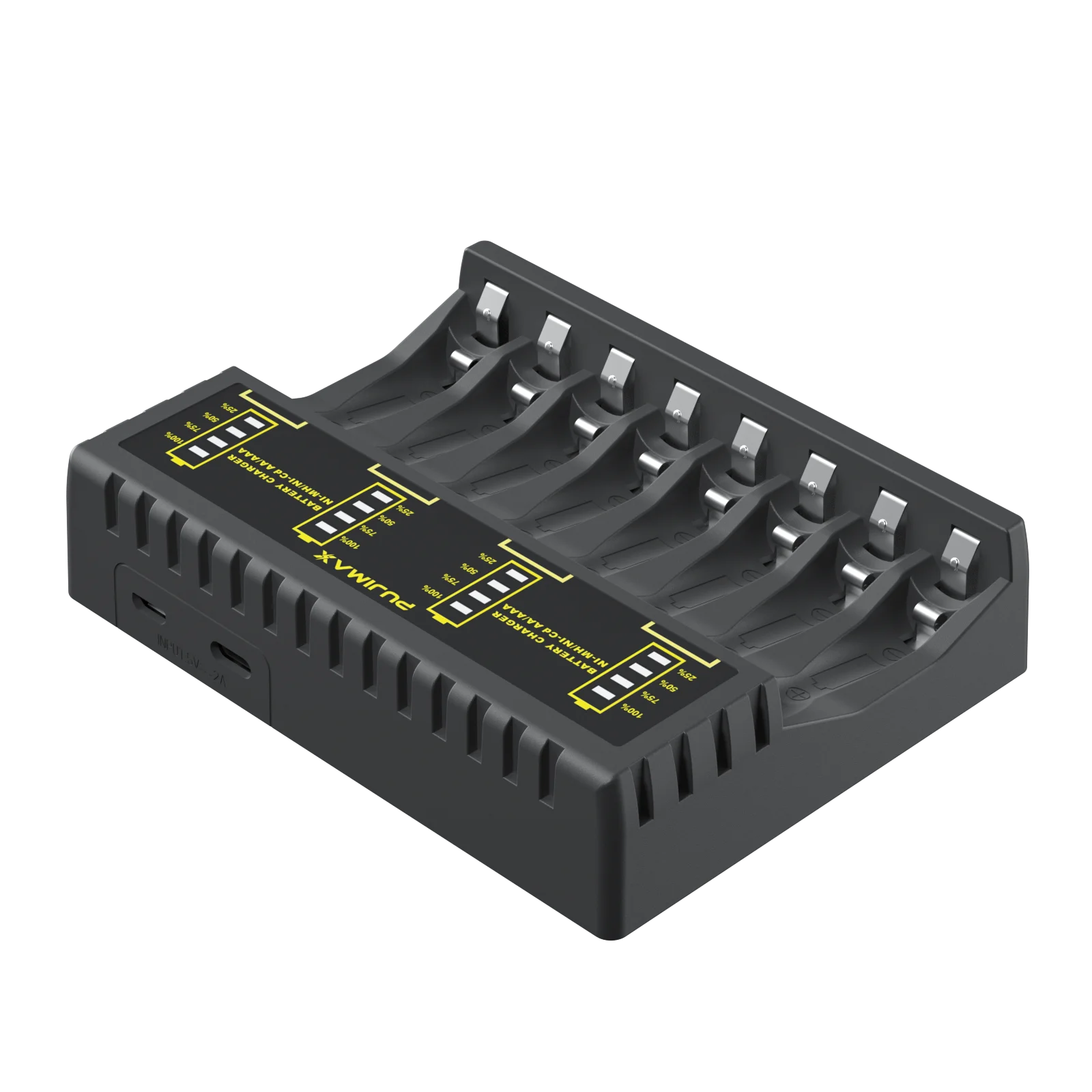 PUJIMAX 4 gniazda inteligentna ładowarka Ni-Mh do ładowania 1.2V AA ni-mh bateria z USB mocy wyjściowej i wyświetlacza LED