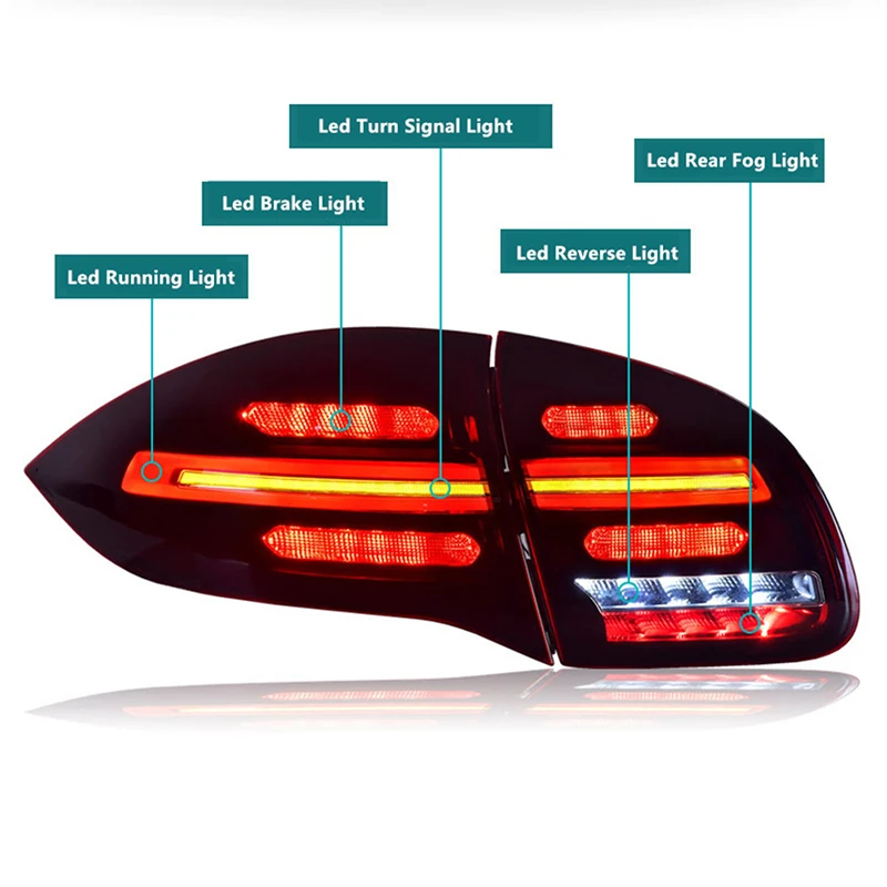 For Porsche Cayenne 958.1 LED tail lights 2011-2014 upgraded new Car taillights plug and play