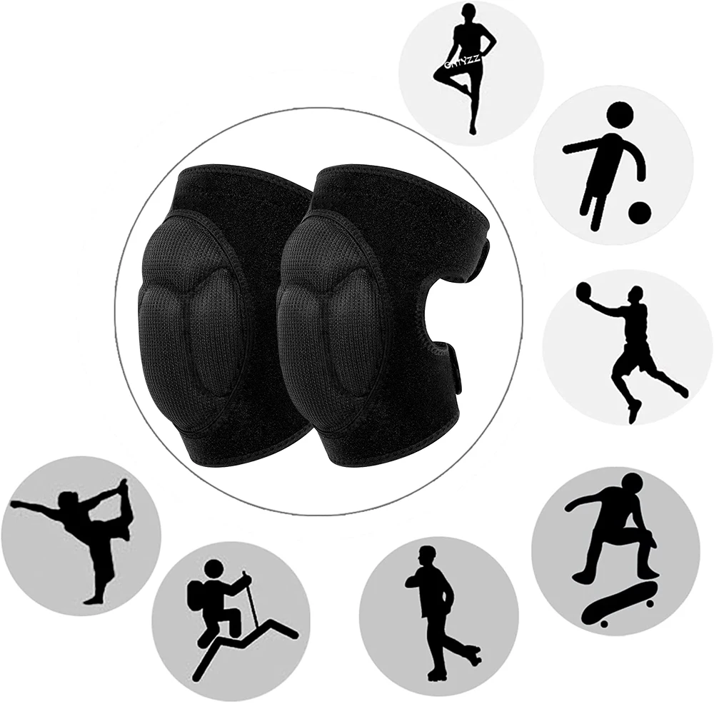 1Pair Thickened protection Men Sports Kneepad Elastic Knee Pads Support Fitness Gear Basketball Brace Protector Male NonSlip Pad