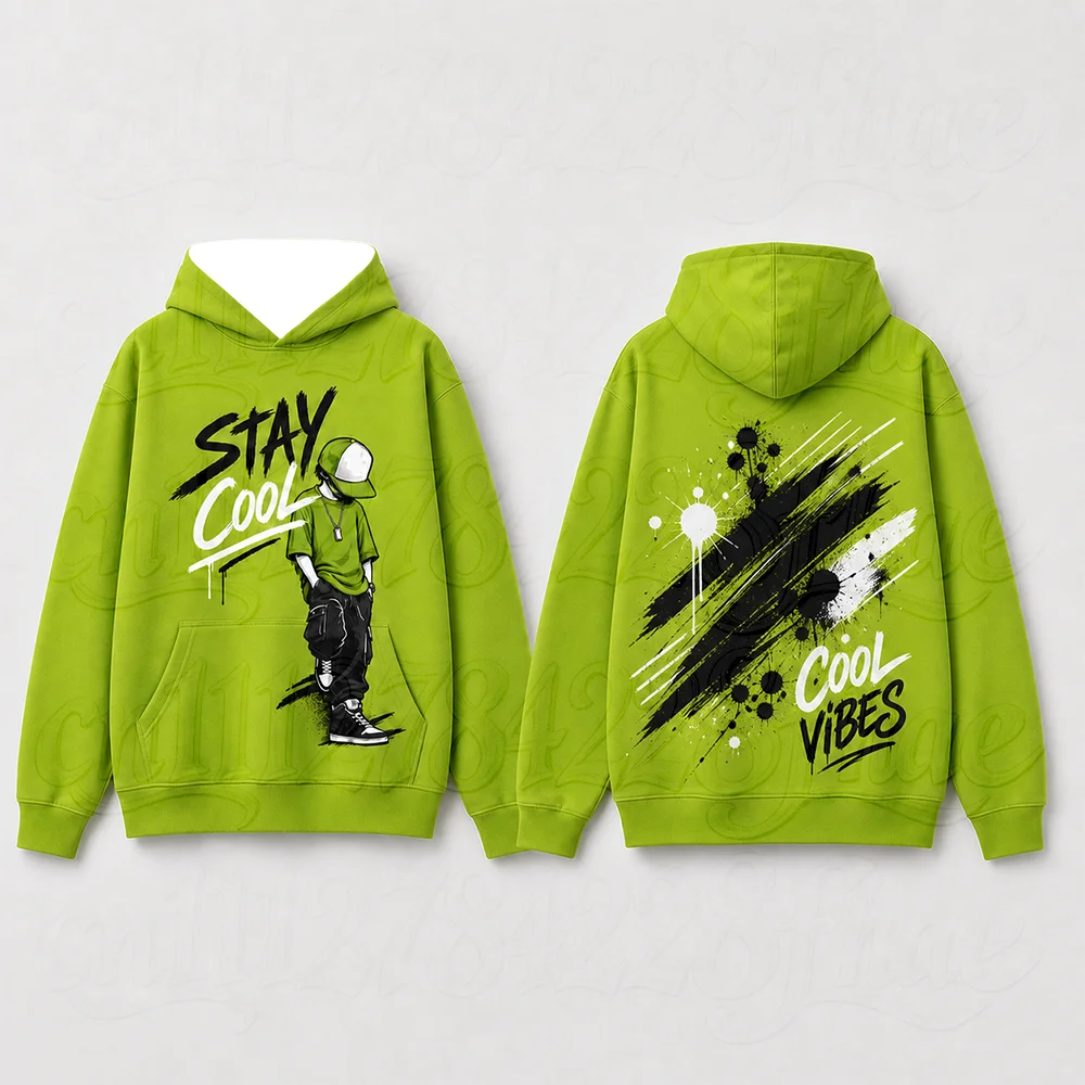 Hip Hop Boy Hoodie 3D Paint Splatter Graphic Sweatshirt Long Sleeve Hooded Pullover Parent-Child Outfits Spring Break Clothes