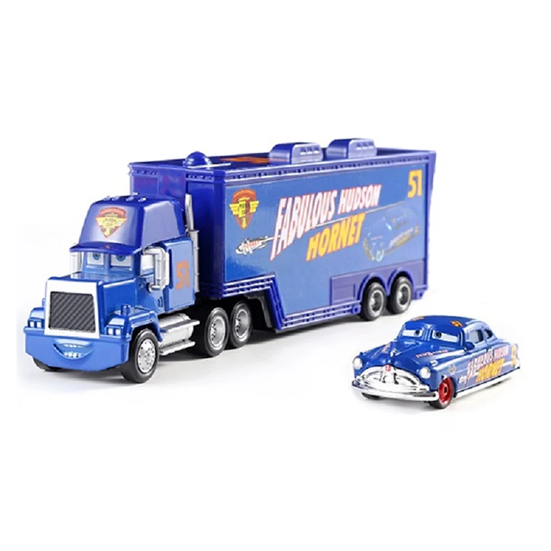 Pixar Cars Truck Verjaardagscadeaus Mobilisatie Jackson Cool Sister Francisc Container Truck Set Automodel Speelgoedvrachtwagenornamenten