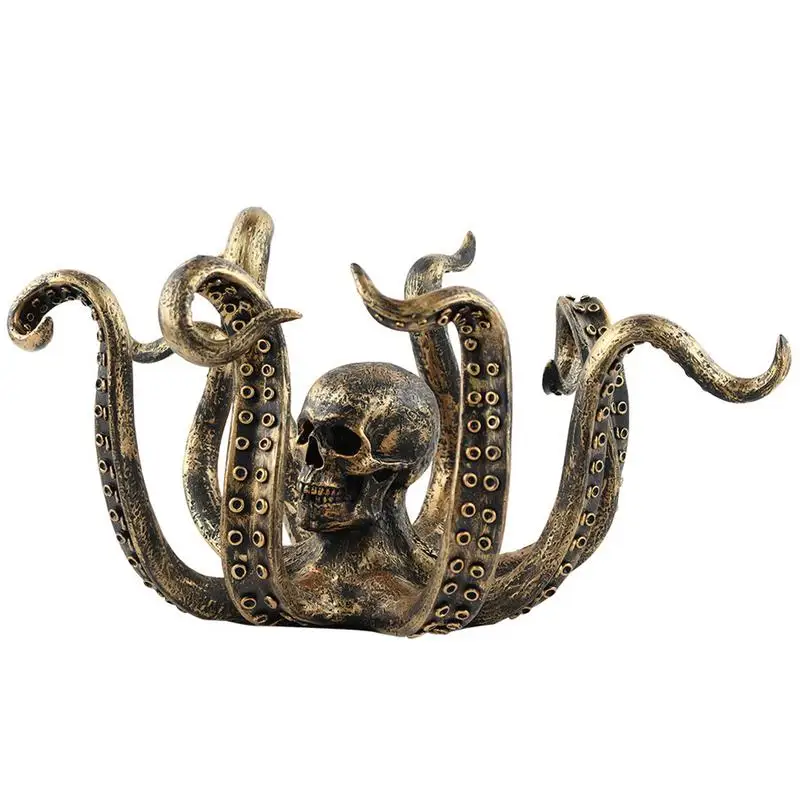 

Octopus Mug Holder Vintage Skull Resin Octopus Sculpture Tea Cup Holder Table Decoration For Kitchen Restaurant Home Bar