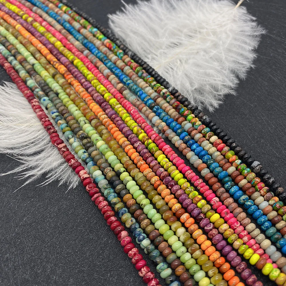 

Classic Stylish Natural Stone Polished Round Disc Loose Colorful Straight-Hole Spacer Beads DIY Jewelry Gift Necklaces Bracelets