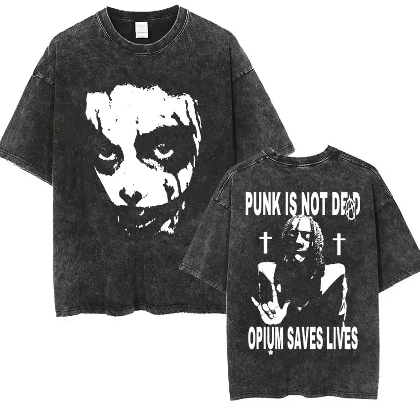 Playboi Carti I AM MUSIC Logo Retro WashedT Shirt Opium Ken Carson Narcissist Tour Antagonist Rap T-shirts Men's Oversized Tees
