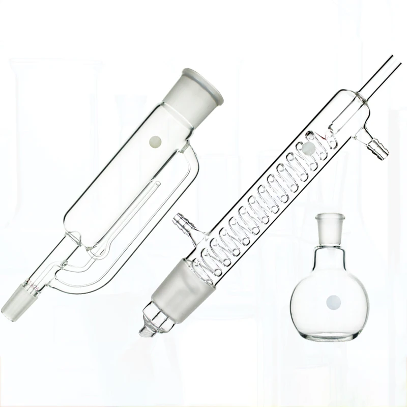 Snake-shaped fat extractor Soxhlet extractor glass complete set 60/150/250/500/1000ml laboratory extraction device extractor