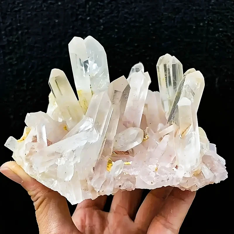 

1pc Rare Quartz Crystal Cluster - Translucent Beige & White Layered Design, Home Decor, Crystal Collectible, Holidays Gifts