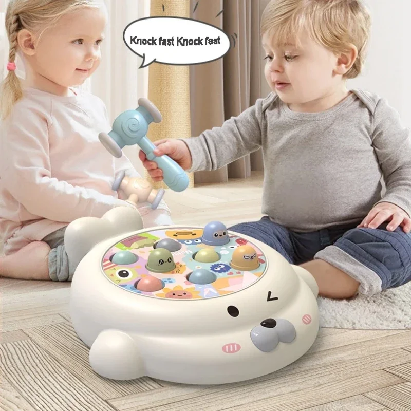 Interaktives Hämmerspielzeug für Kinder, Musik, Klopf-Maulwurfspiel, Montessori-Spielzeug, Kleinkinder, Whack Mole, Bildungsspielzeug für Kleinkinder, Weihnachtsgeschenke
