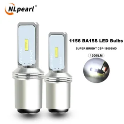 NLpearl 1/2pcs 1156 BA15S Led P21W Bulb 1157 BAY15D P21/5W 6000K White Turn Signal Brake Backup Reverse Parking Lights Lamps 12V