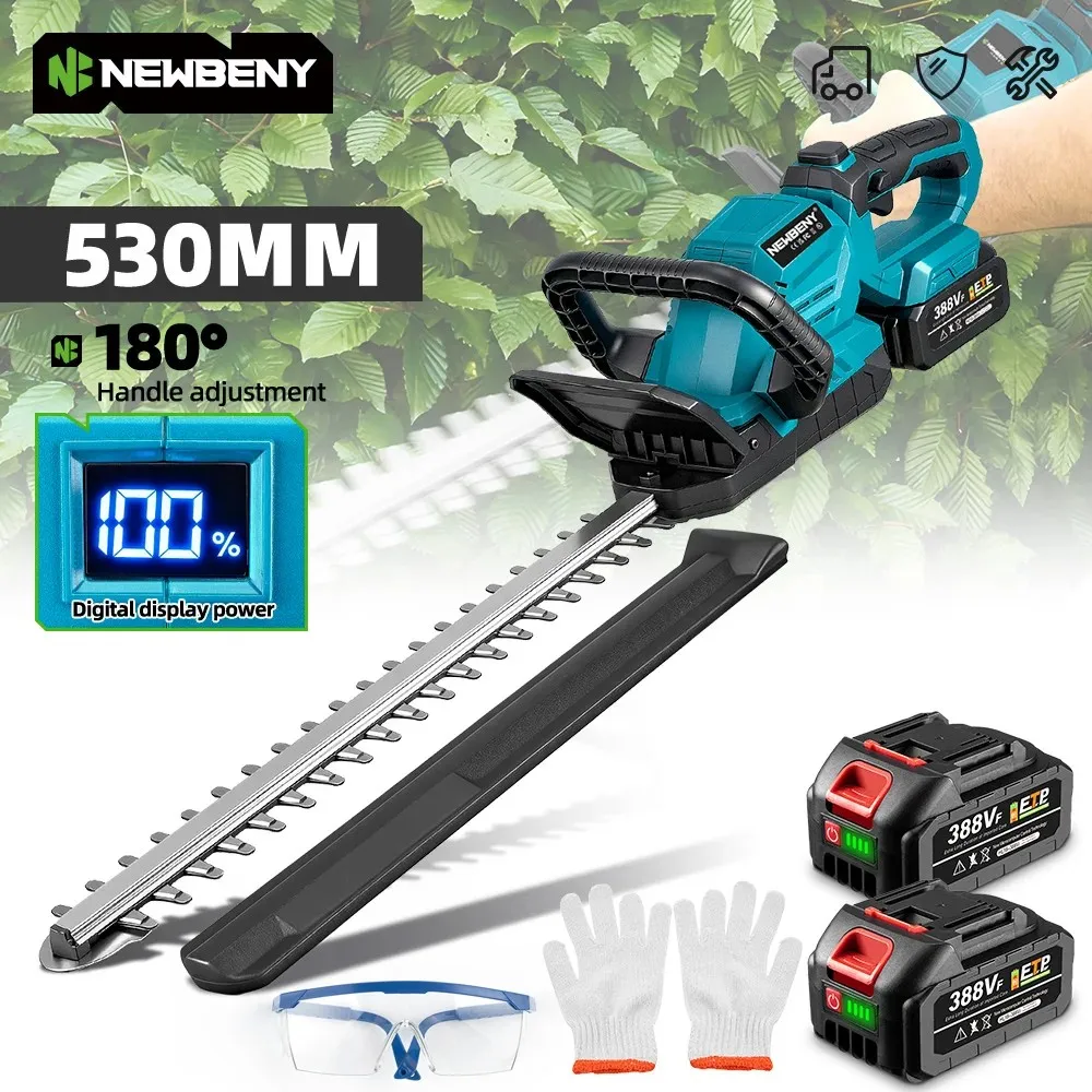 NewBeny Elektrische Heckenschere mit Griff 180 °   Verstellbarer Rasenmäher Garten-Landschaftspflege Heckenschere Trimmer für Makita Akku