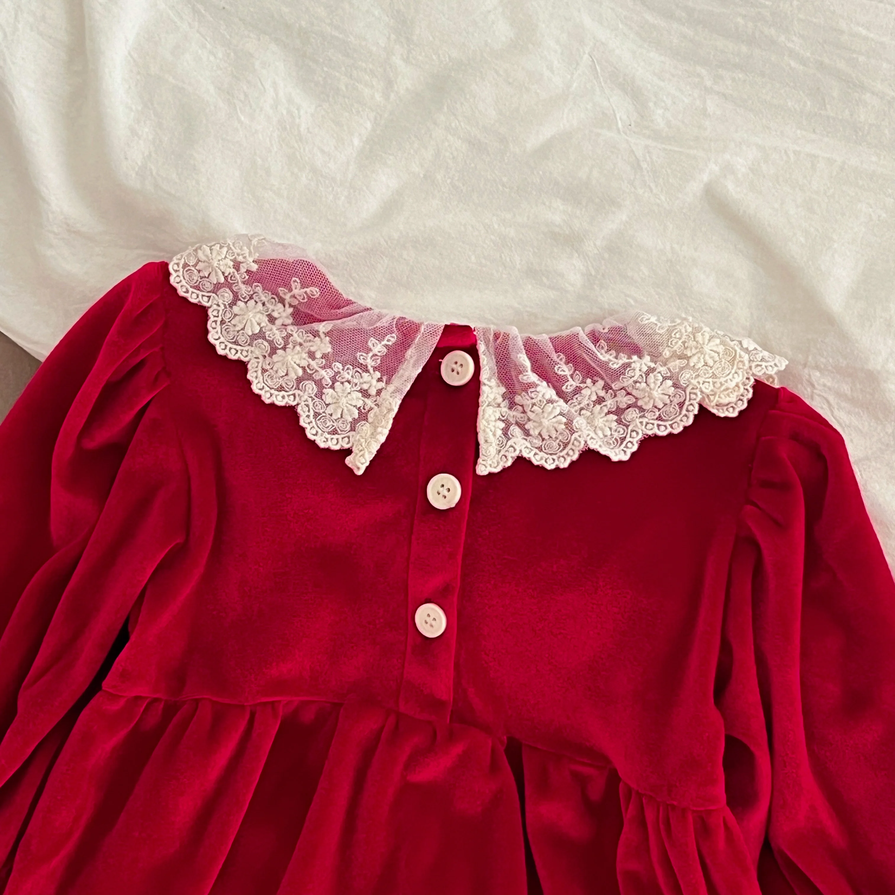 0-3Y Weihnachten Strampler Neugeborenen Kinder Baby Mädchen Rot Strampler Süße Rote Spitze Prinzessin Infant Neue Baby Mädchen Strampler kleidung – Detail 4