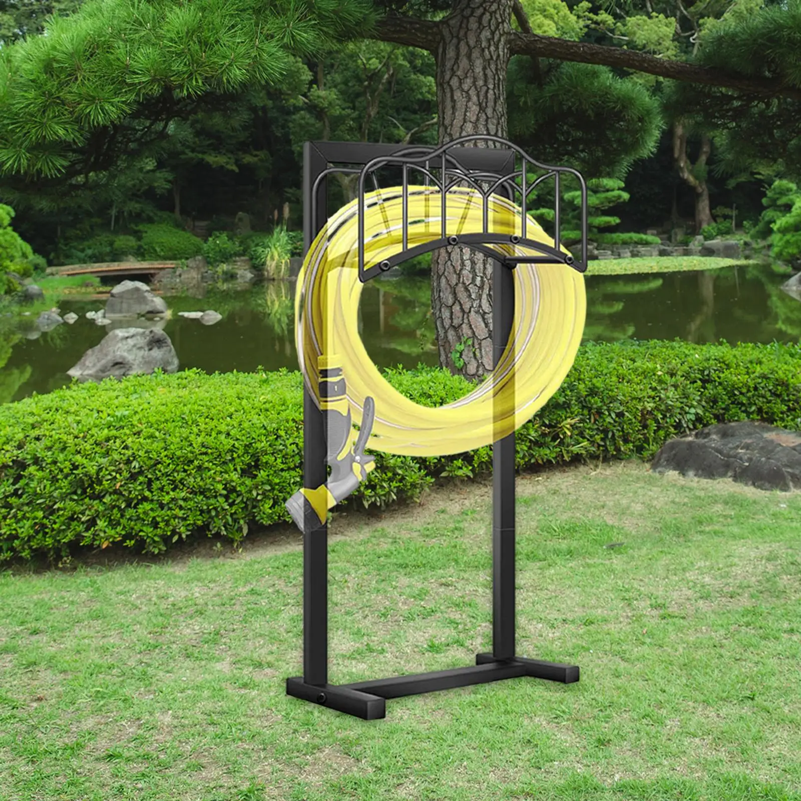 

Metal Water Pipe Storage Stand Rack, Garden Hose Reel Hose Rack