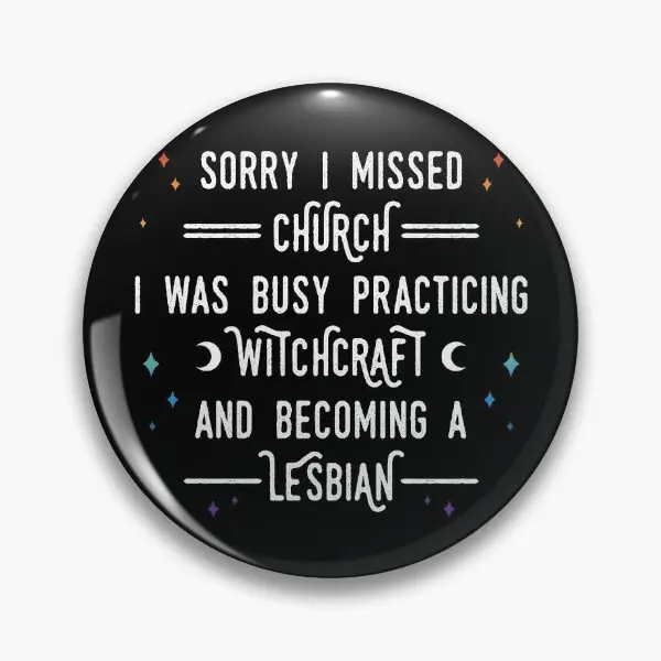 Sorry I Missed Church  Soft Button Pin Clothes Cartoon Women Metal Brooch Gift Lapel Pin Creative Hat Decor Jewelry Funny Collar