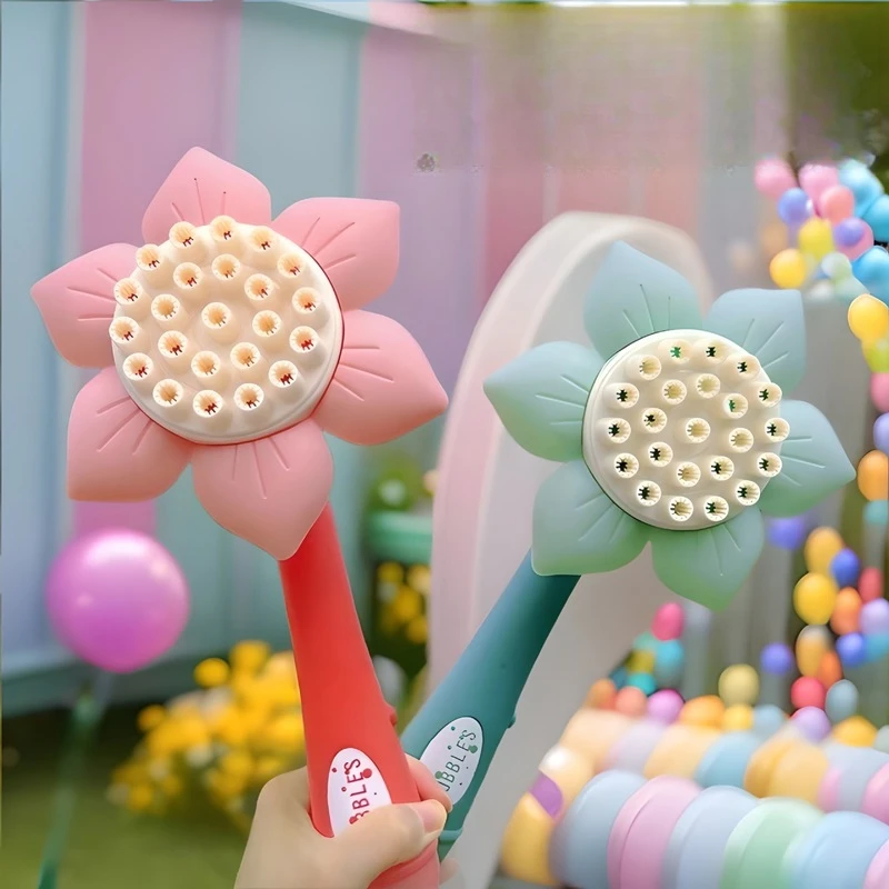 Máquina de bolhas portátil para crianças, pistola de bolhas gatling, brinquedo soprador de bolhas para festa de jardim ao ar livre, presente divertido para brincar