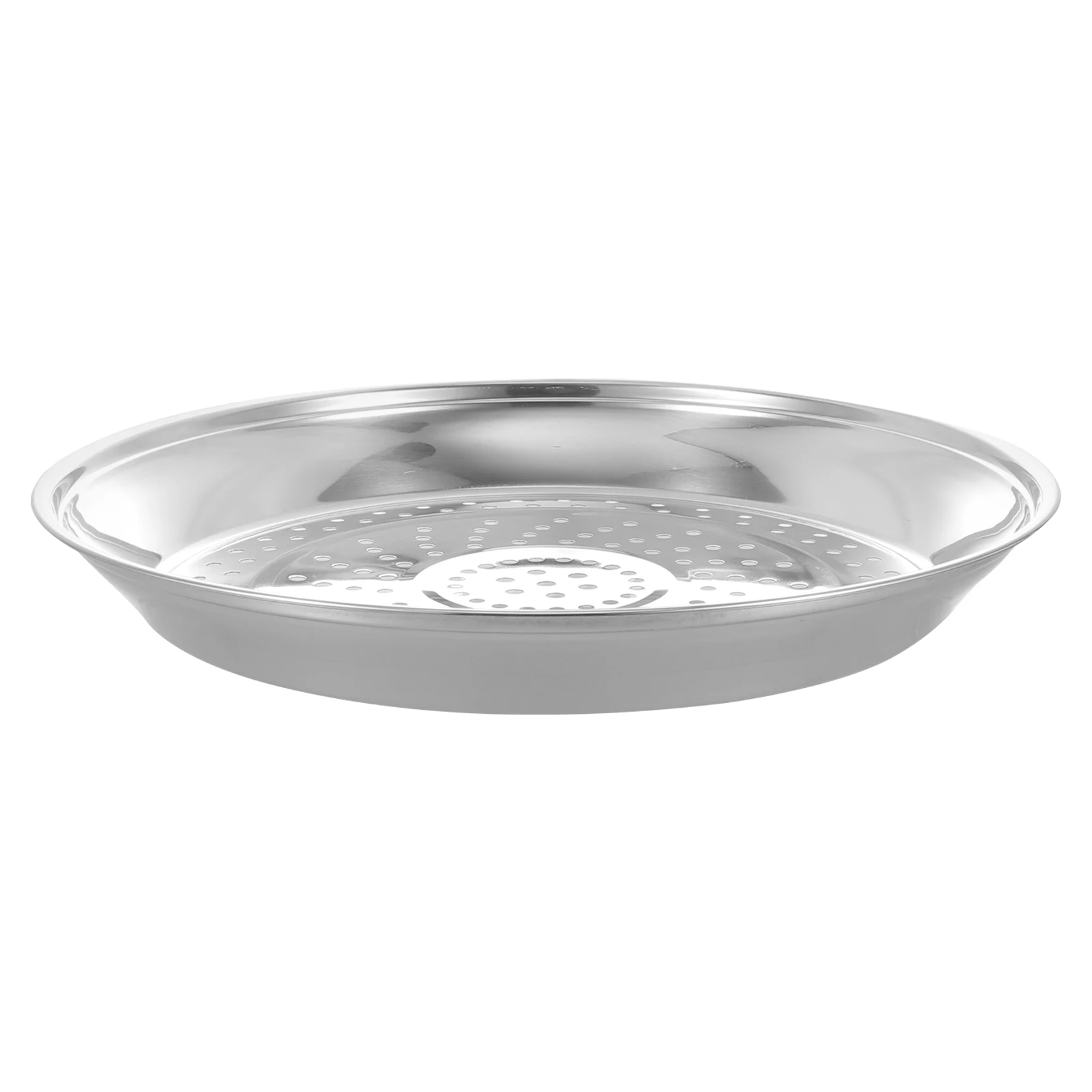 

Stainless Steel Food Multi-Function Steaming Plate Silver Compact Lightweight Heat Resistant Easy Clean Kitchen Cookware