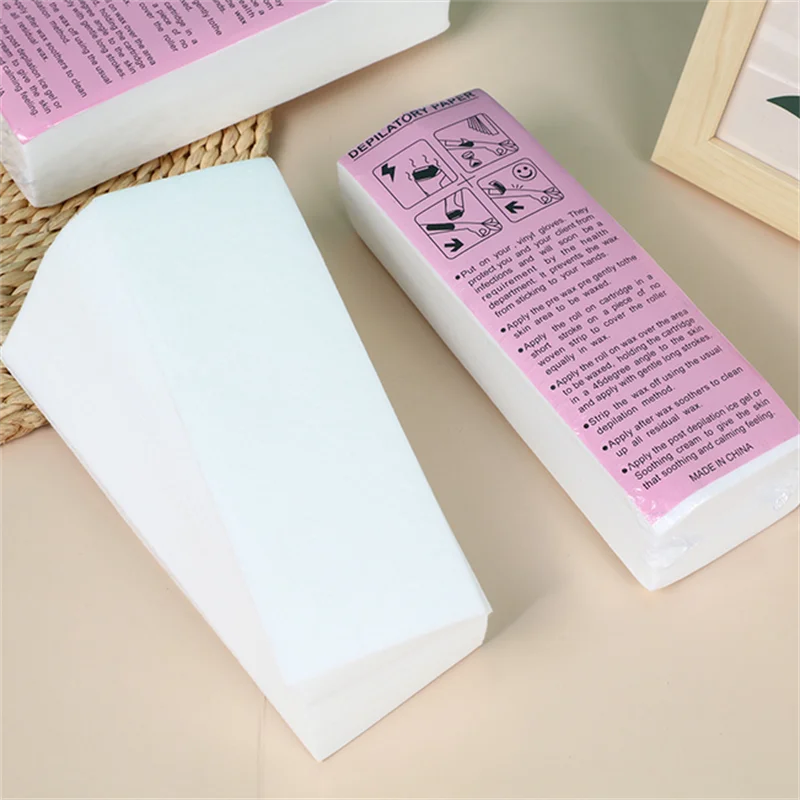 100/500 قطعة غير المنسوجة إزالة الشعر لفات ورق الشمع الجسم القماش لنزع الشعر شريط شمع لإزالة الشعر جودة عالية