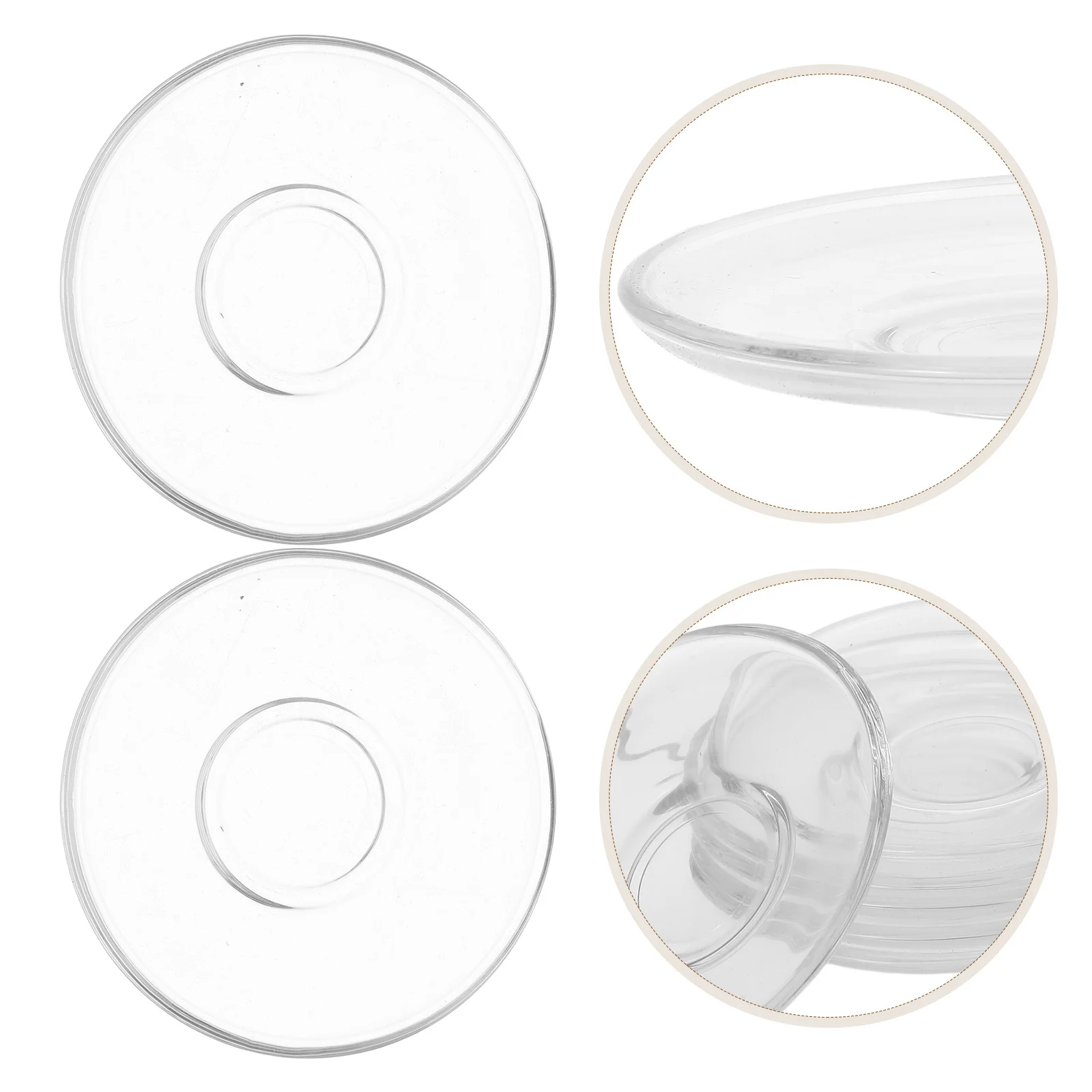 

6 Pcs Decorative Coffee Saucer Table Coasters for Drinks Cup Mat Pad Pads Clear Glass Plates Saucers